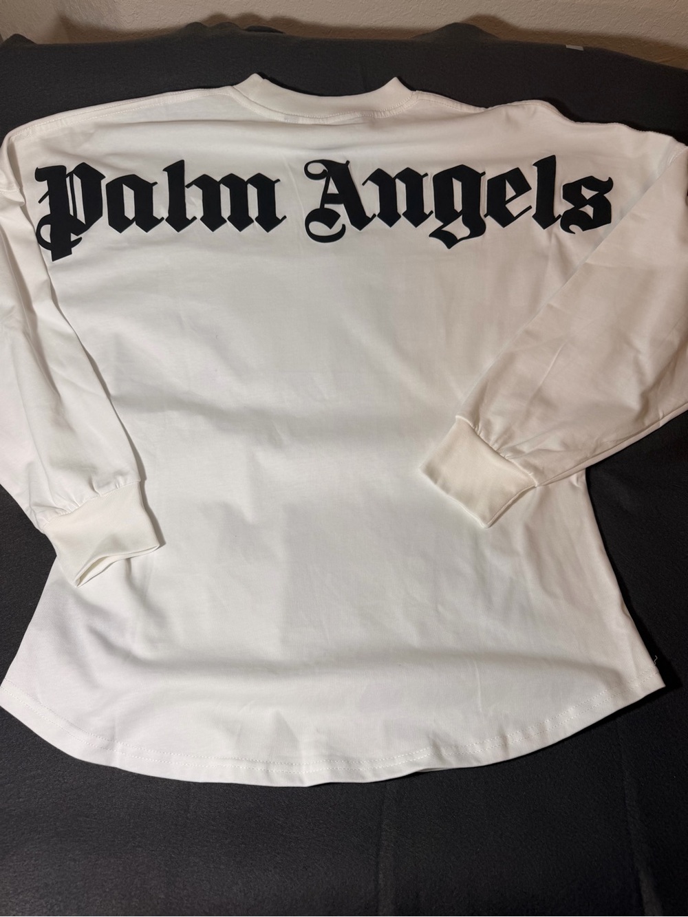 Palm Angels White Tee with Black Care Tag Detail